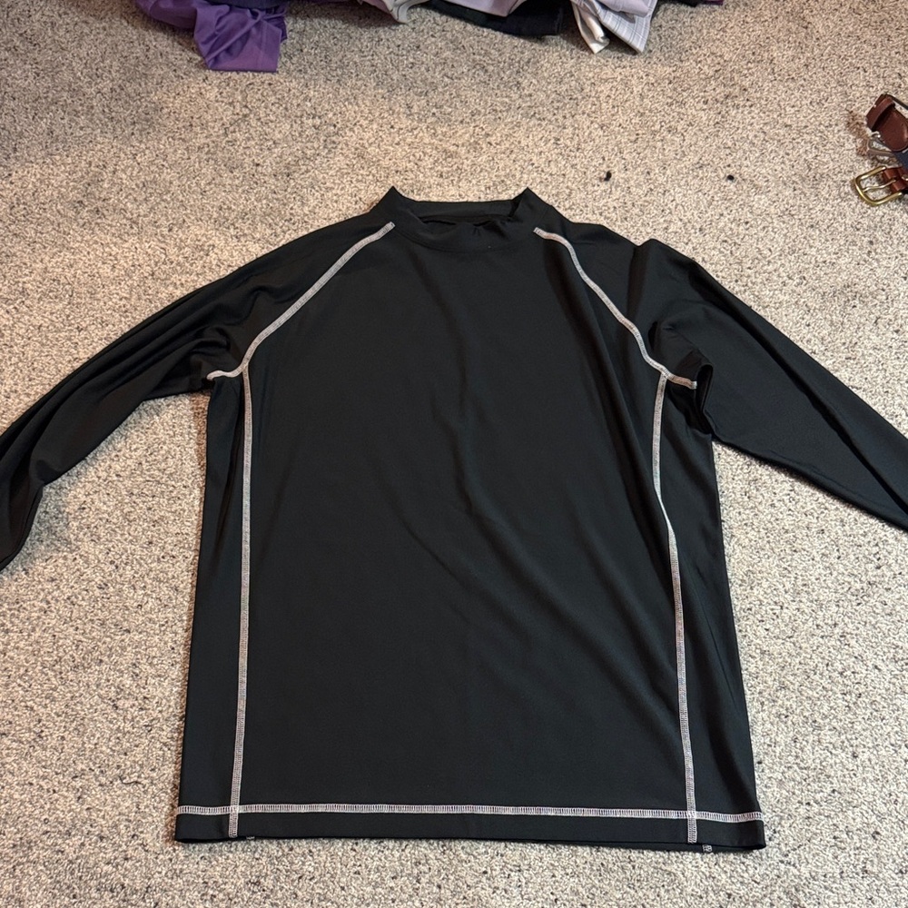FootJoy Black and Gray Men's Swim Rash Guard